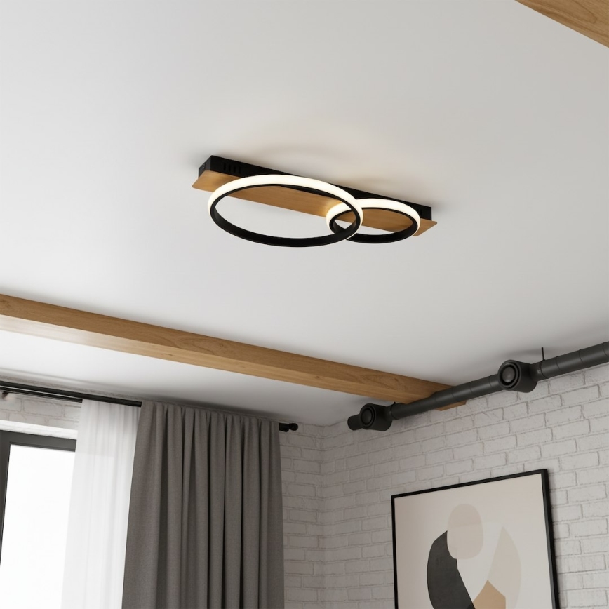 Plafoniera da soffitto LED ROWENA LED/14W/230V nero/marrone