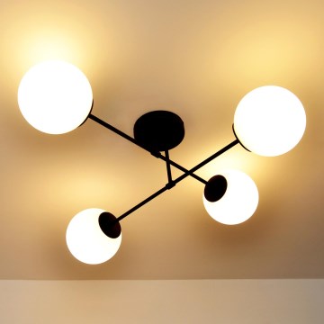 Plafoniera da soffitto MOON 4xE27/15W/230V nera