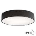 Plafoniera da soffitto per bagno con sensore CLEO, 3xE27/24W/230V, Ø 40 cm, nera, IP54