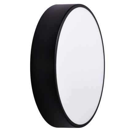 Plafoniera da soffitto per bagno con sensore CLEO, 3xE27/24W/230V, Ø 40 cm, nera, IP54