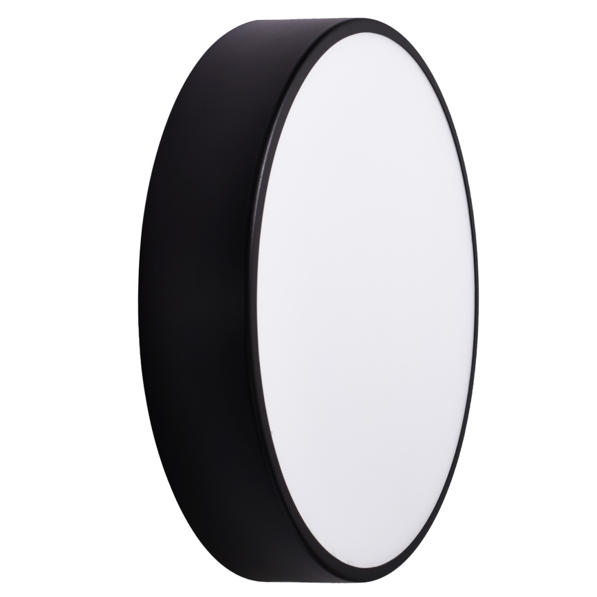 Plafoniera da soffitto per bagno con sensore CLEO, 3xE27/24W/230V, Ø 40 cm, nera, IP54