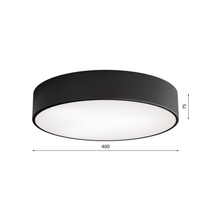 Plafoniera da soffitto per bagno con sensore CLEO, 3xE27/24W/230V, Ø 40 cm, nera, IP54
