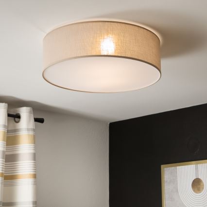 Plafoniera da soffitto SIRJA 2xE27/15W/230V Ø 45 cm beige