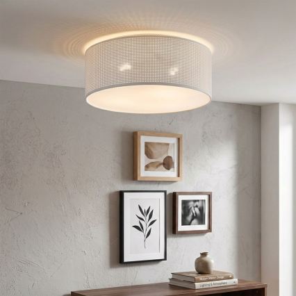 Plafoniera da soffitto SIRJA PLISADO 2xE27/15W/230V Ø 35 cm bianca