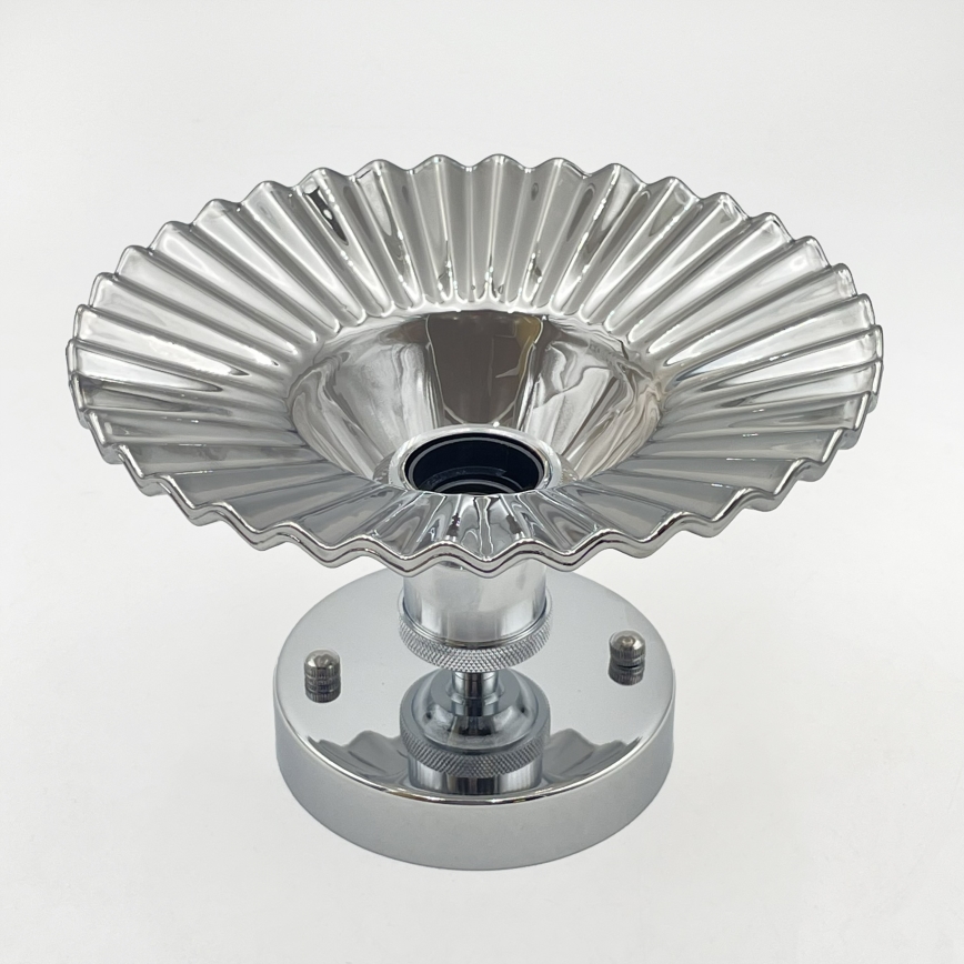 Plafoniera da soffitto TRISH 1xE27/15W/230V cromato lucido/nero fumé