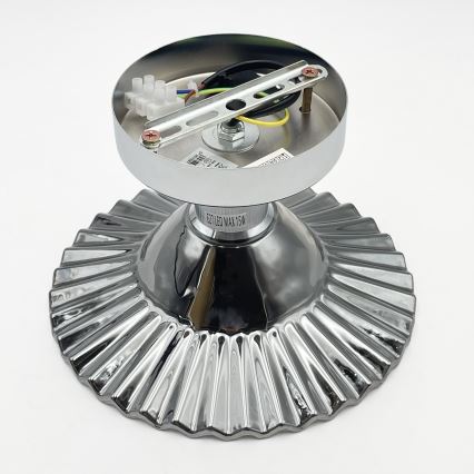 Plafoniera da soffitto TRISH 1xE27/15W/230V cromato lucido/nero fumé