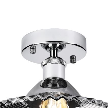 Plafoniera da soffitto TRISH 1xE27/15W/230V cromato lucido/nero fumé