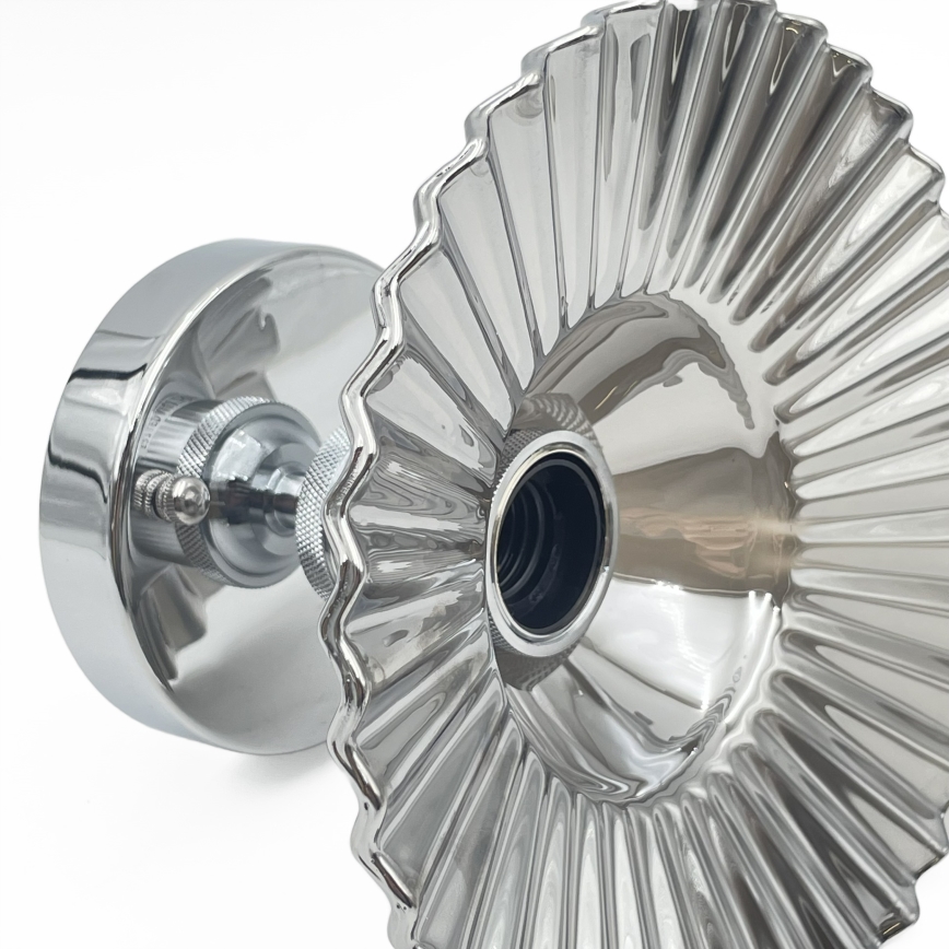 Plafoniera da soffitto TRISH 1xE27/15W/230V cromato lucido/nero fumé