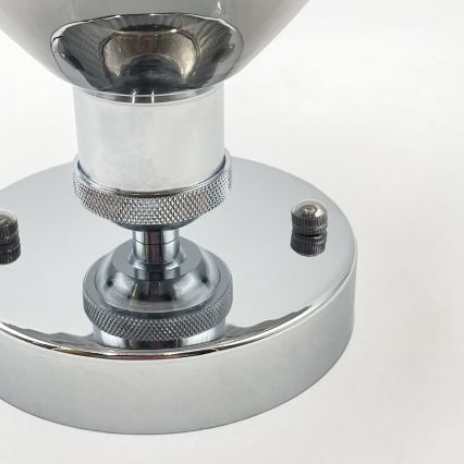 Plafoniera da soffitto TRISH 1xE27/15W/230V cromato lucido/nero fumé