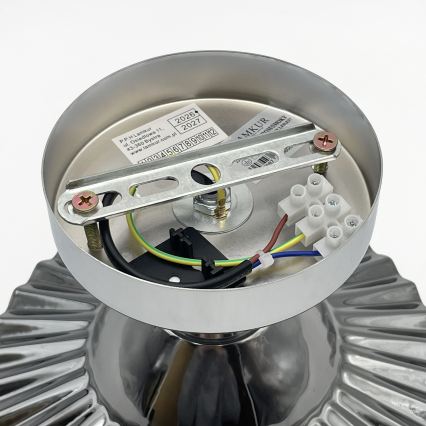 Plafoniera da soffitto TRISH 1xE27/15W/230V cromato lucido/nero fumé