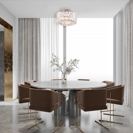 Plafoniera da soffitto VETRO, 1xE27/15W/230V, Ø 24,5 cm, cromo opaco