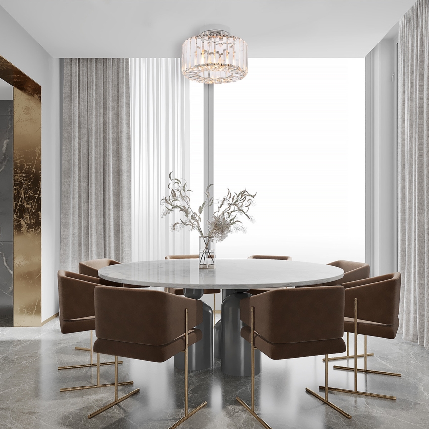 Plafoniera da soffitto VETRO, 1xE27/15W/230V, Ø 24,5 cm, cromo opaco