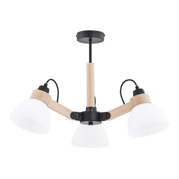 Plafoniera DANTONA 3xE27/15W/230V nero/beige