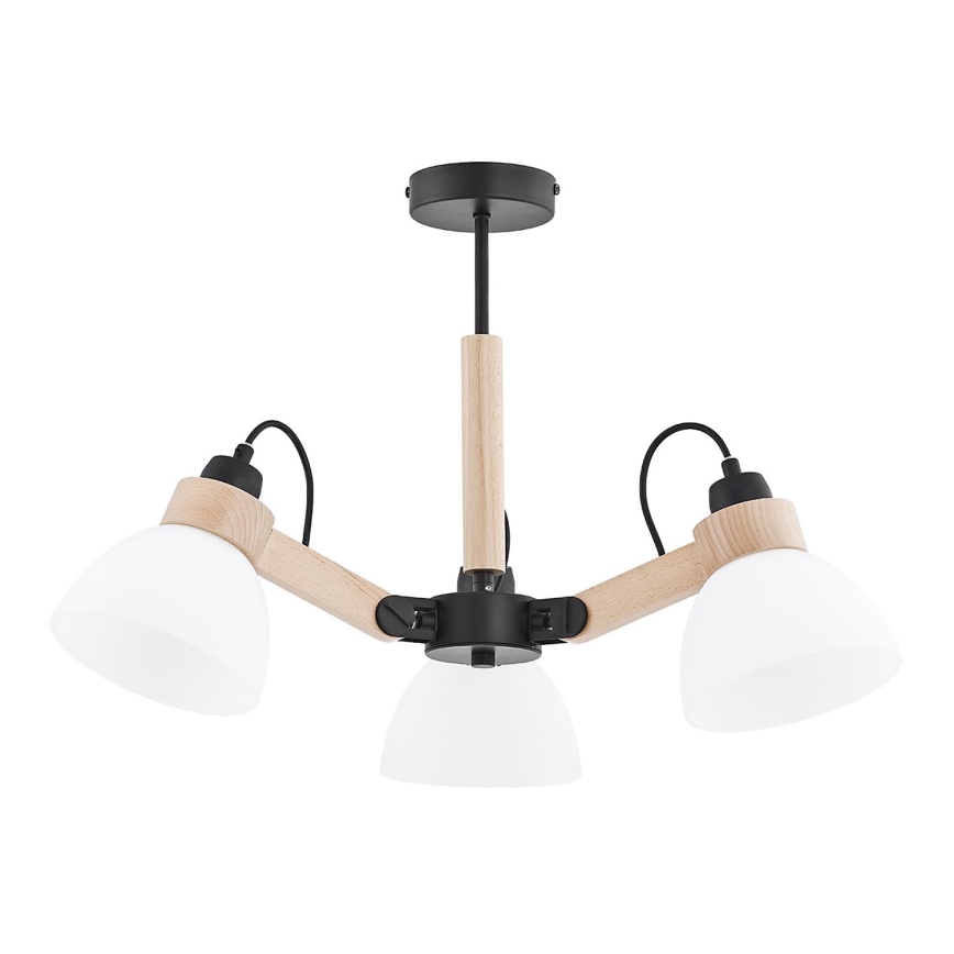 Plafoniera DANTONA 3xE27/15W/230V nero/beige