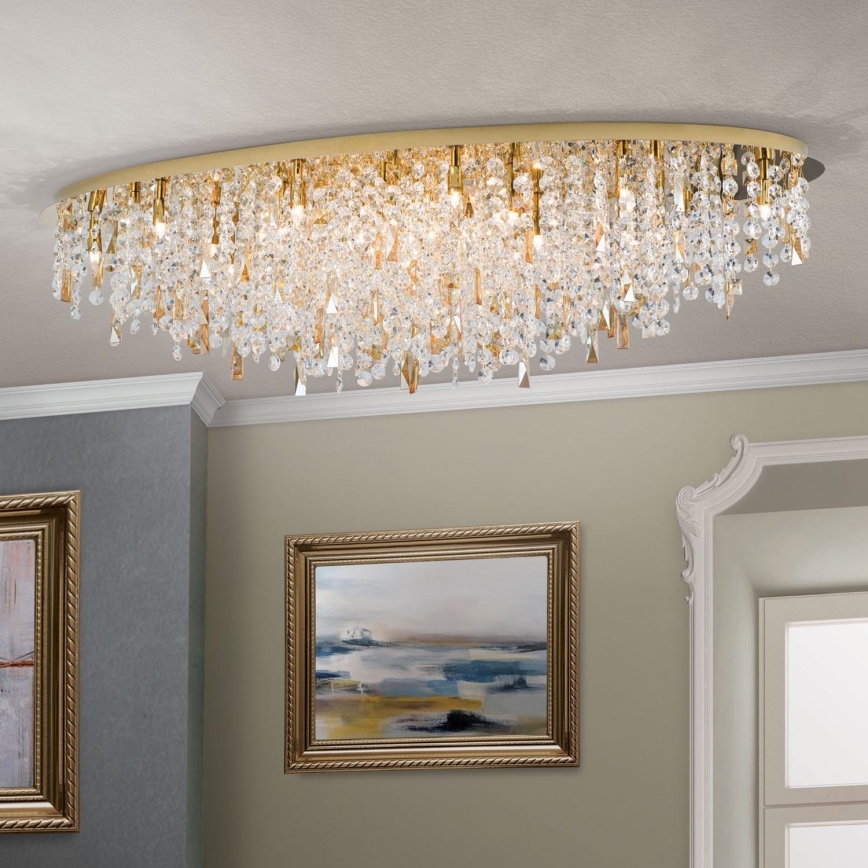 Plafoniera di cristallo CRYSTALRIVER 21xG9/40W/230V oro