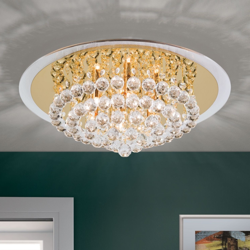 Plafoniera di cristallo GLORIA 6xG9/40W/230V diametro 50 cm oro