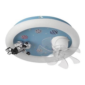 Plafoniera dimmerabile a LED per bambini con ventilatore, 48 W, 230 V, 3000/4000/6000 K, Ø 50 cm, blu + telecomando