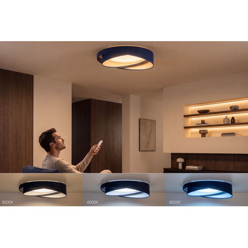 Plafoniera dimmerabile a LED SMART GALAXY MODERN LED/24W/230V 3000-6500K Ø 55 cm blu/argento + telecomando