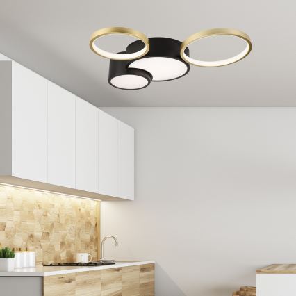 Plafoniera dimmerabile ALIZEE LED/30W/230V 3000-6500K nero/oro