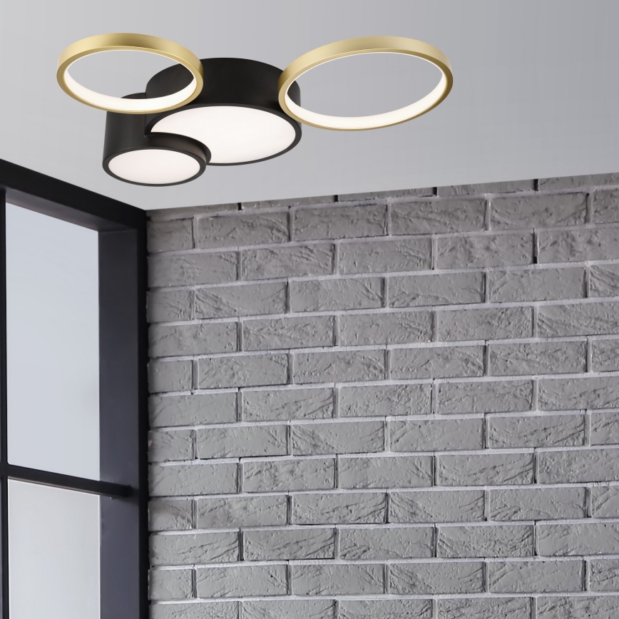 Plafoniera dimmerabile ALIZEE LED/30W/230V 3000-6500K nero/oro