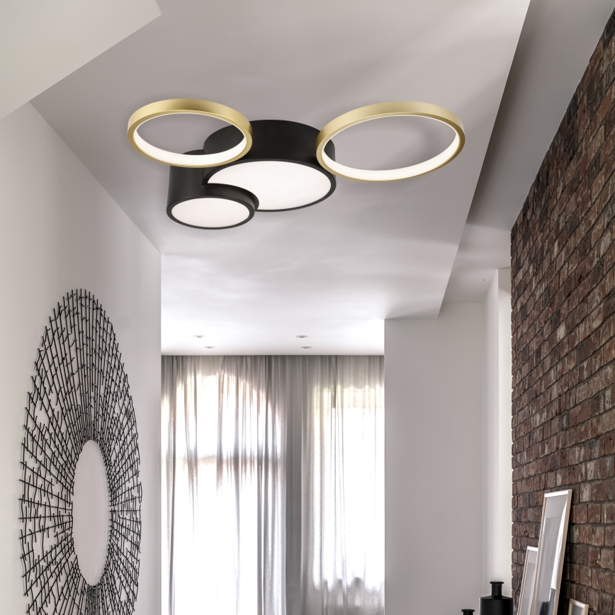 Plafoniera dimmerabile ALIZEE LED/30W/230V 3000-6500K nero/oro