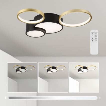 Plafoniera dimmerabile ALIZEE LED/30W/230V 3000-6500K nero/oro