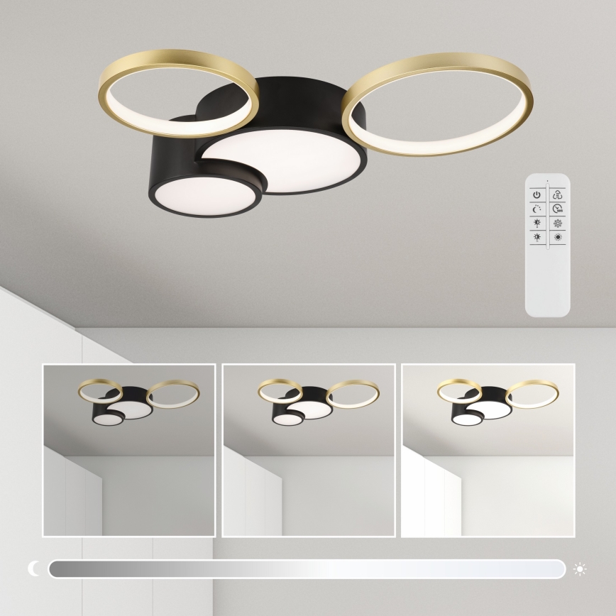 Plafoniera dimmerabile ALIZEE LED/30W/230V 3000-6500K nero/oro