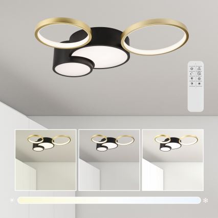 Plafoniera dimmerabile ALIZEE LED/30W/230V 3000-6500K nero/oro