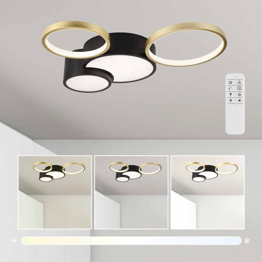 Plafoniera dimmerabile ALIZEE LED/30W/230V 3000-6500K nero/oro