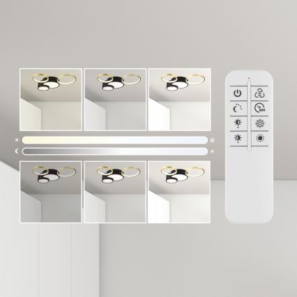 Plafoniera dimmerabile ALIZEE LED/30W/230V 3000-6500K nero/oro
