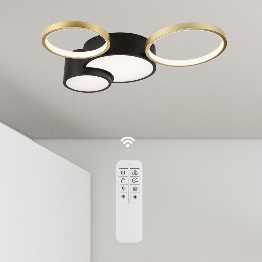 Plafoniera dimmerabile ALIZEE LED/30W/230V 3000-6500K nero/oro