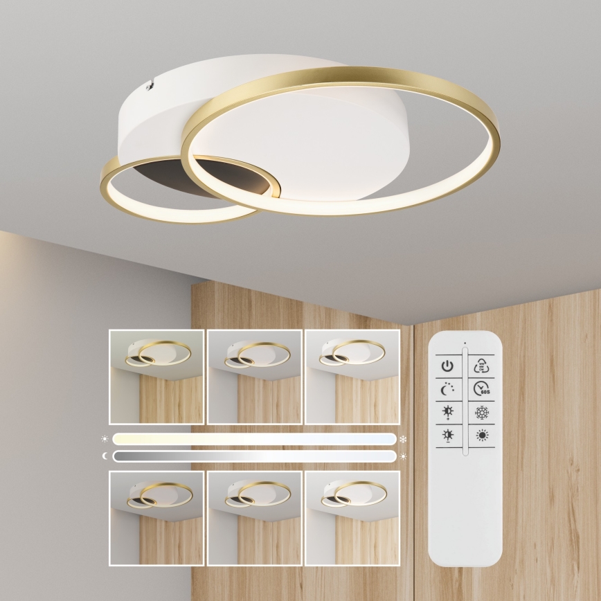 Plafoniera dimmerabile BENITO LED/31W/230V 3000-6500K bianco/oro