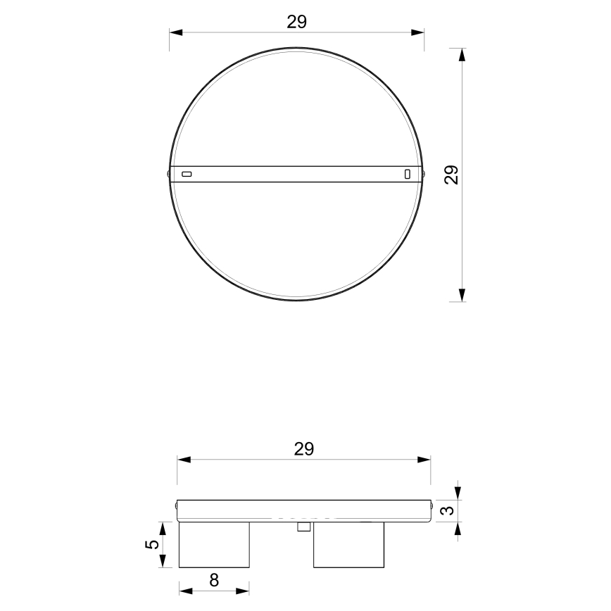 Plafoniera DIXIE 3xGX53/11W/230V nera