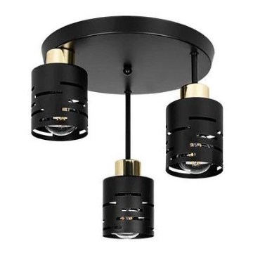 Plafoniera ELEN 3xE27/35W/230V nero/oro