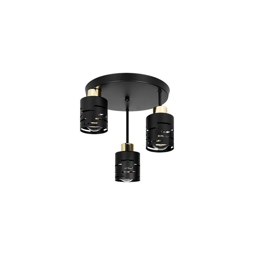 Plafoniera ELEN 3xE27/35W/230V nero/oro