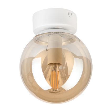 Plafoniera ELIAS 1xE14/5W/230V Ø 13 cm bianco/beige fumato