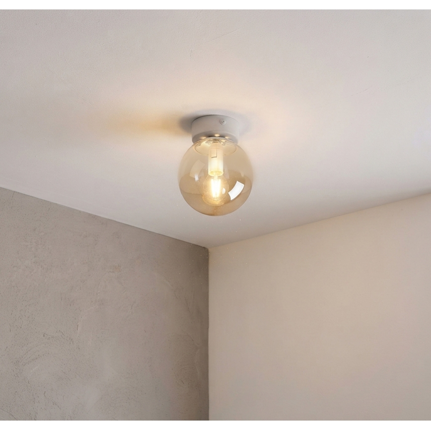 Plafoniera ELIAS 1xE14/5W/230V Ø 13 cm bianco/beige fumato