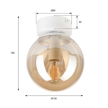 Plafoniera ELIAS 1xE14/5W/230V Ø 13 cm bianco/beige fumato