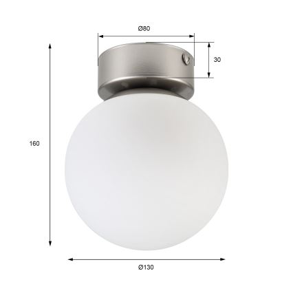 Plafoniera ELIAS 1xE14/5W/230V Ø 13 cm cromo opaco/bianco
