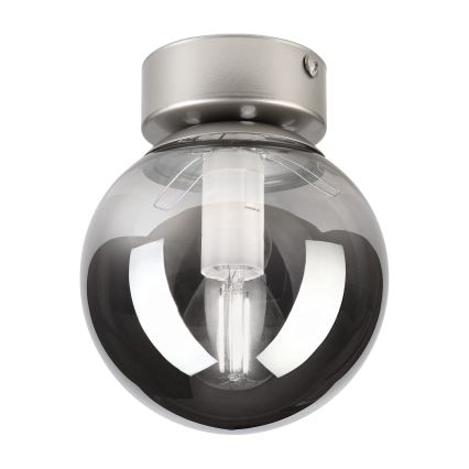 Plafoniera ELIAS 1xE14/5W/230V Ø 13 cm cromo opaco/grigio fumé