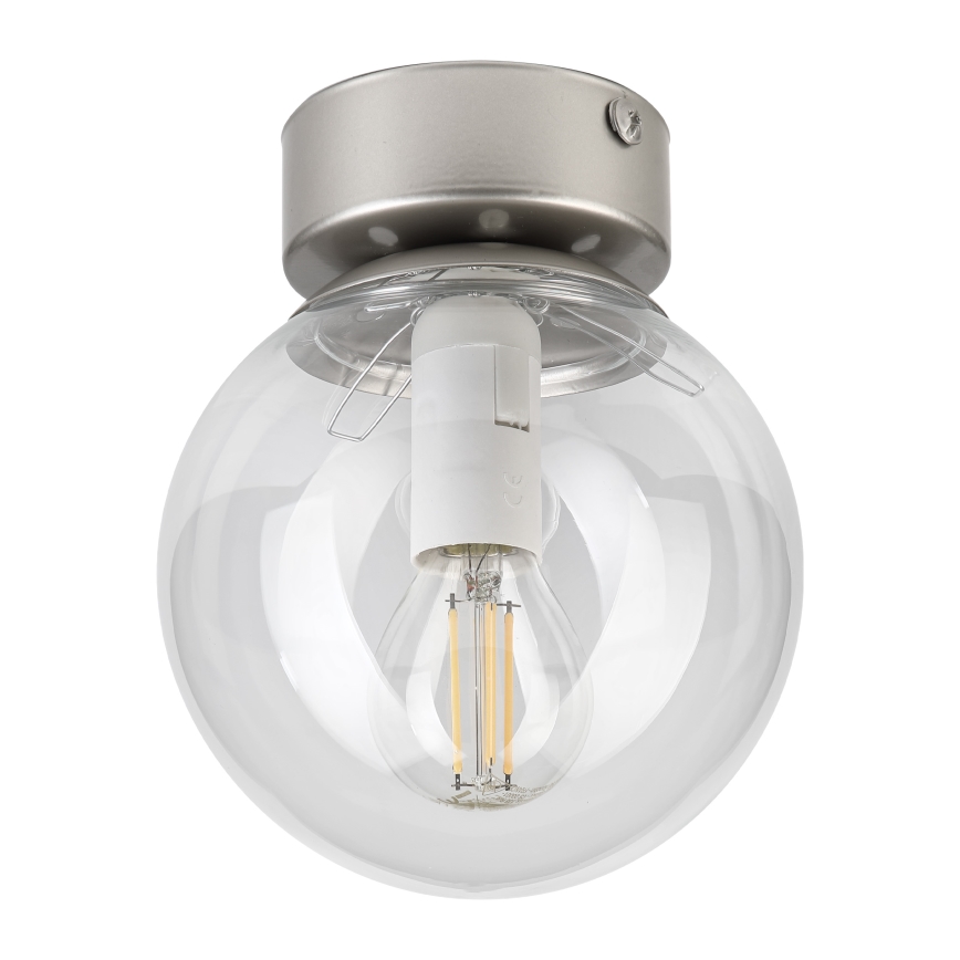 Plafoniera ELIAS 1xE14/5W/230V Ø 13 cm cromo opaco/trasparente