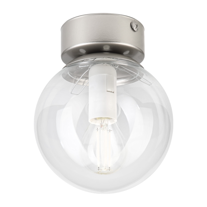 Plafoniera ELIAS 1xE14/5W/230V Ø 13 cm cromo opaco/trasparente