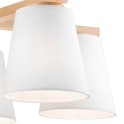Plafoniera ELLIE 5xE27/60W/230V bianco/rovere