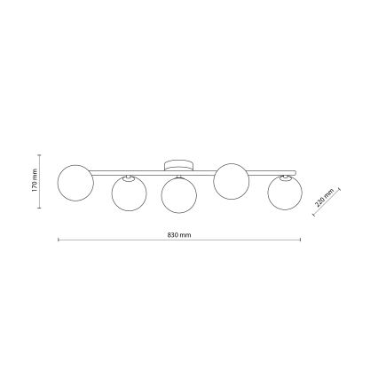 Plafoniera ELYON 5xG9/40W/230V bianco/pino