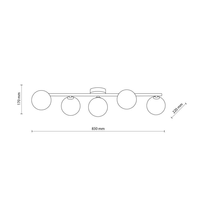 Plafoniera ELYON 5xG9/40W/230V bianco/pino
