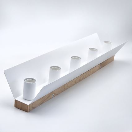 Plafoniera ESME 5xE27/15W/230V bianco/quercia