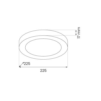 Plafoniera EVORA LED/18W/230V 3000/4000/6000K Ø 22,5 cm nero