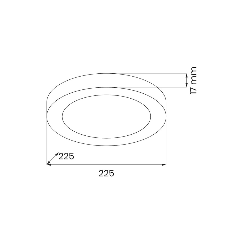 Plafoniera EVORA LED/18W/230V 3000/4000/6000K Ø 22,5 cm nero