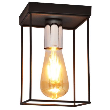 Plafoniera FINN 1xE27/15W/230V nero/cromo lucido