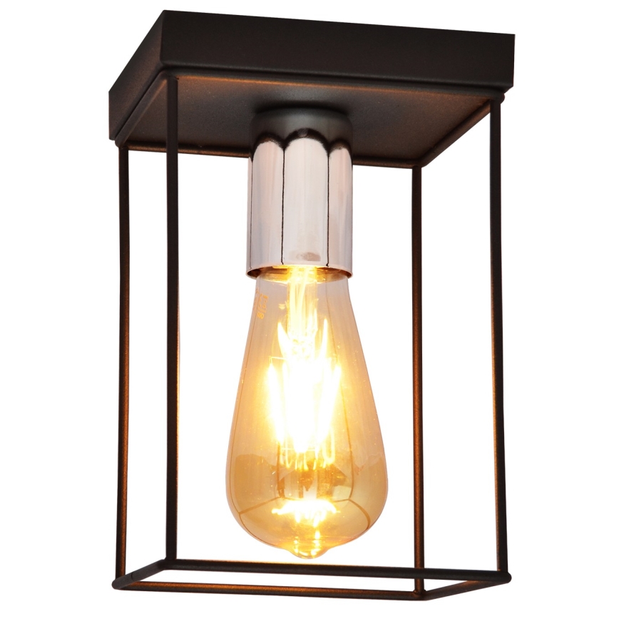 Plafoniera FINN 1xE27/15W/230V nero/cromo lucido